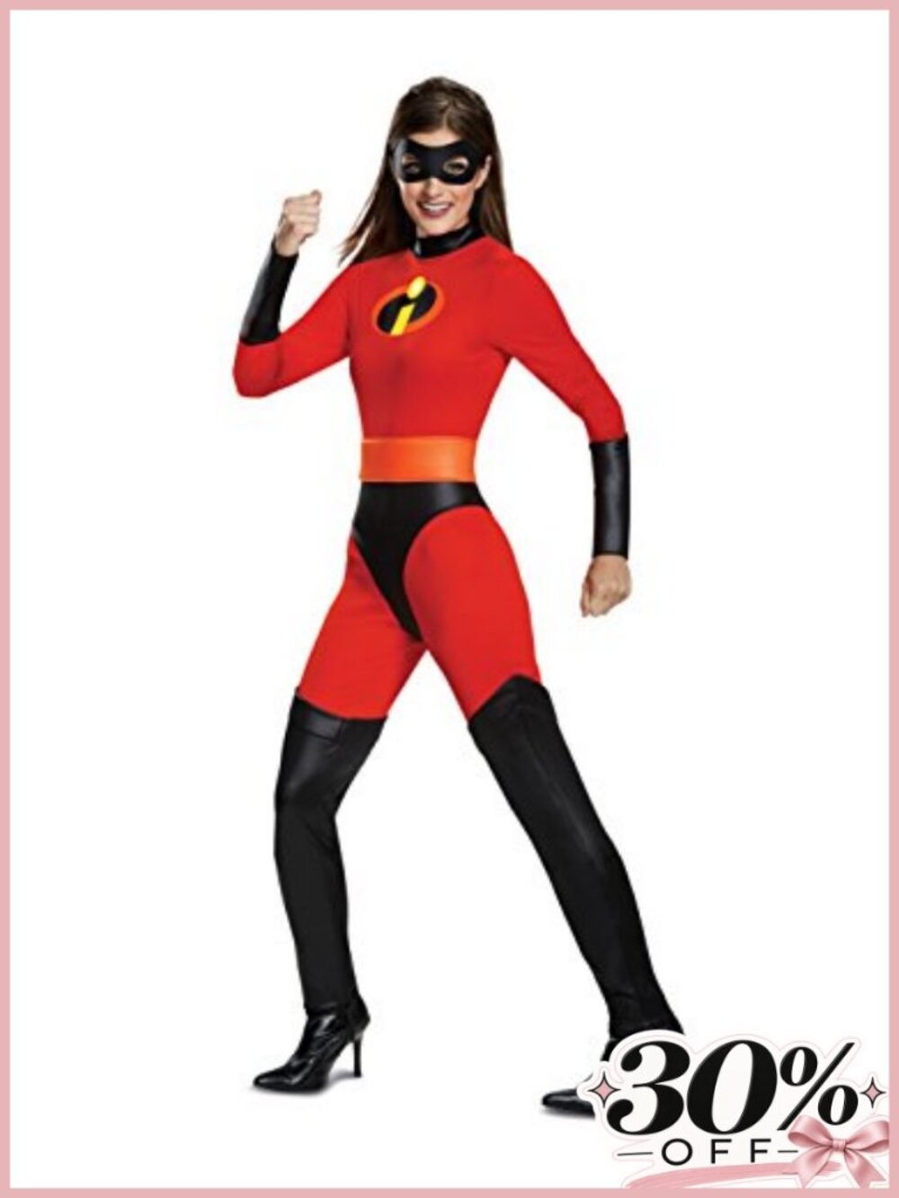 Mrs. Incredible Superhero Jumpsuit Halloween Costume for Women Official Licensed